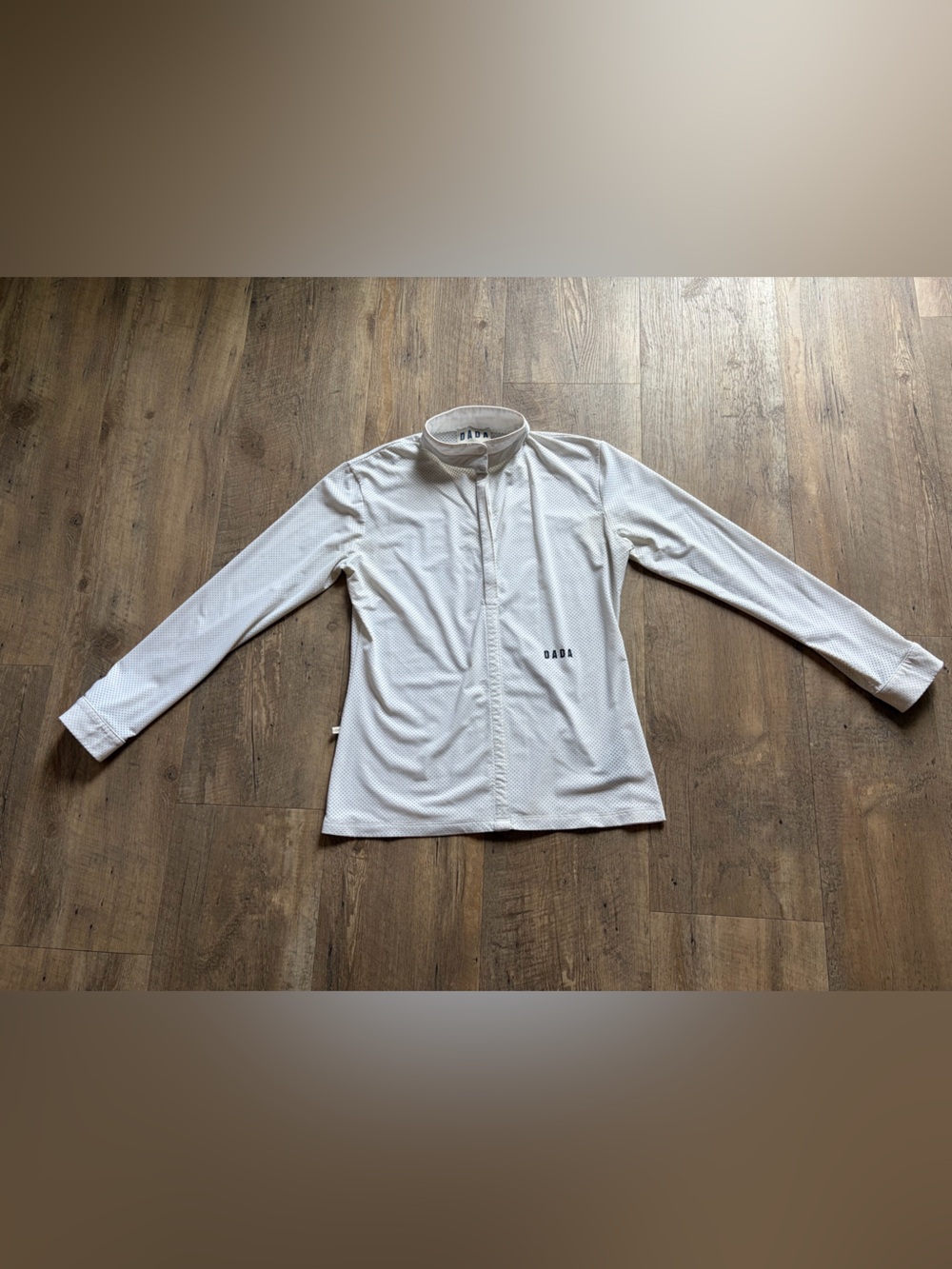 Dada Sport Helios Long Sleeve Perforated Show Shirt – White – XL